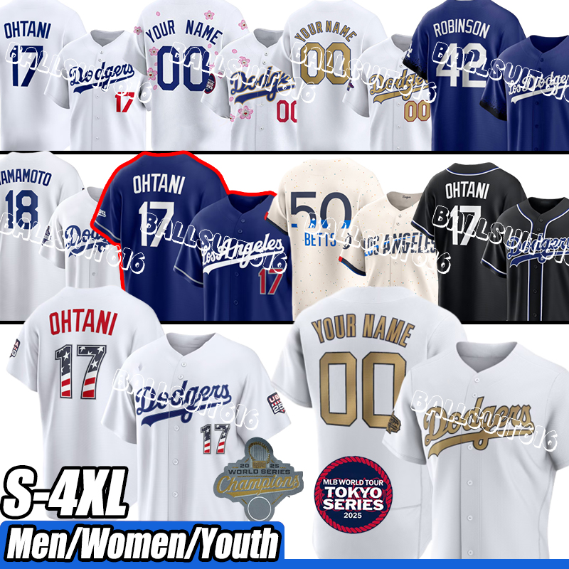 2025 World Series Champions LA dodgers Jerseys #50 Betts #17 Ohtani #5 Freeman #18 Yamamoto Mookie Betts Shohei Ohtani Freddie Freeman custom cit-image-944313922