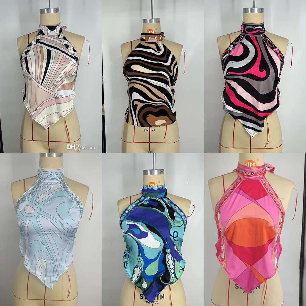 Summer Desigenr Tank Top Women Fashion Sexy Vest Bikini Swimwear Halter Neck Sleeveless Backless Sexy Vests Tanks