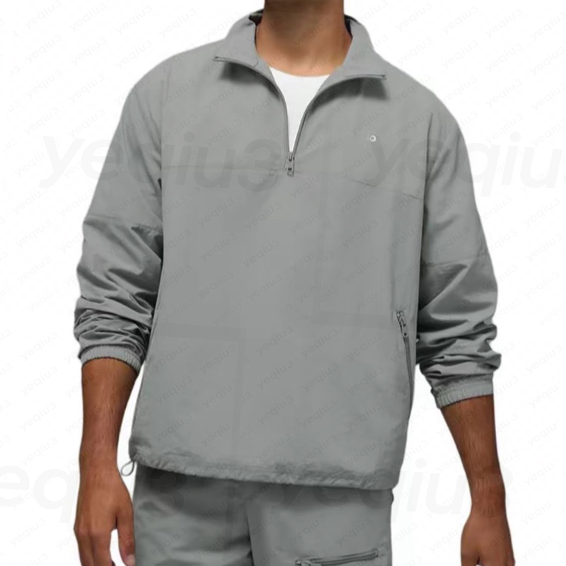 Veste à col haut et demi-fermeture éclair pour hommes, broderie douce, respirante, vêtements d'extérieur légers et décontractés pour Yoga
