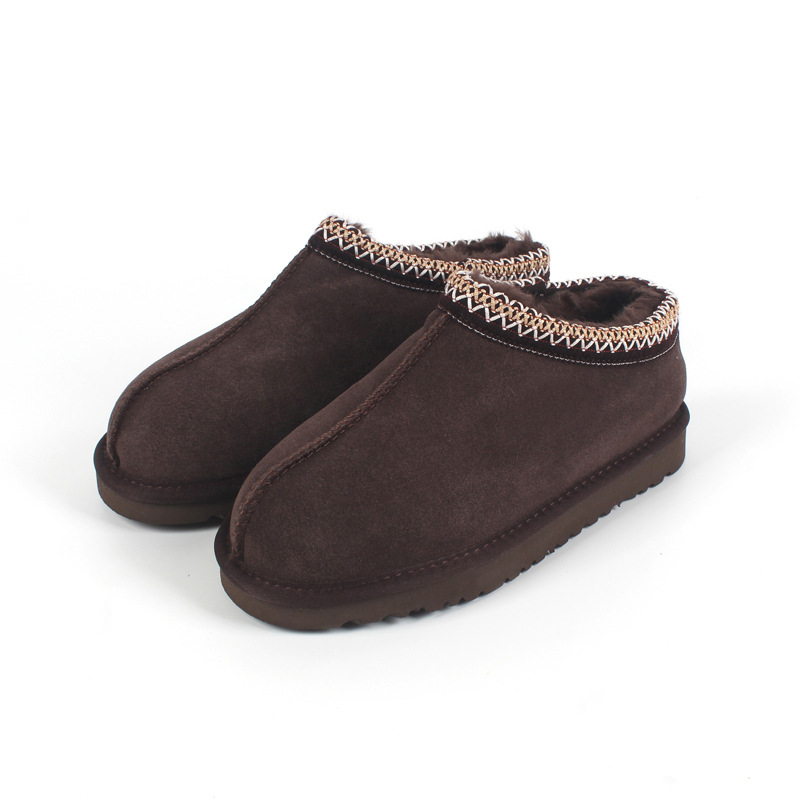 JDUUGG New High Quality Designer Cowhide Warm Snow Boots Woman Classic Fashion Parent Child Pink Black Brown Cotton Shoes Size 21 44