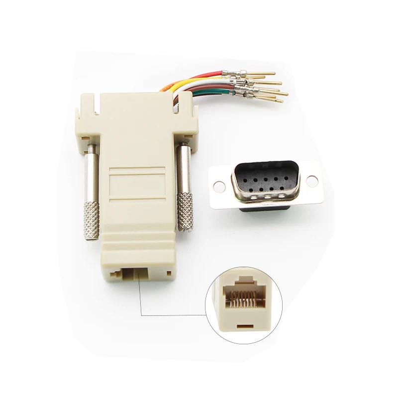 RJ45 Female To DB9 Male RS232 COM Port Modular Extender for PC DIY-image-1110970619