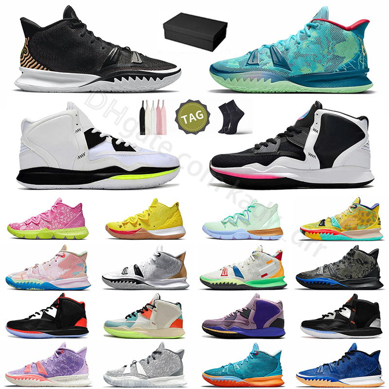 Kyrie 7 8 Basketball Sneakers for Men Women Shoes Black White Bred Wolf Grey Silver University Blue Teal White Gold Rush Blue Team Orange Outdoor-image-940752293