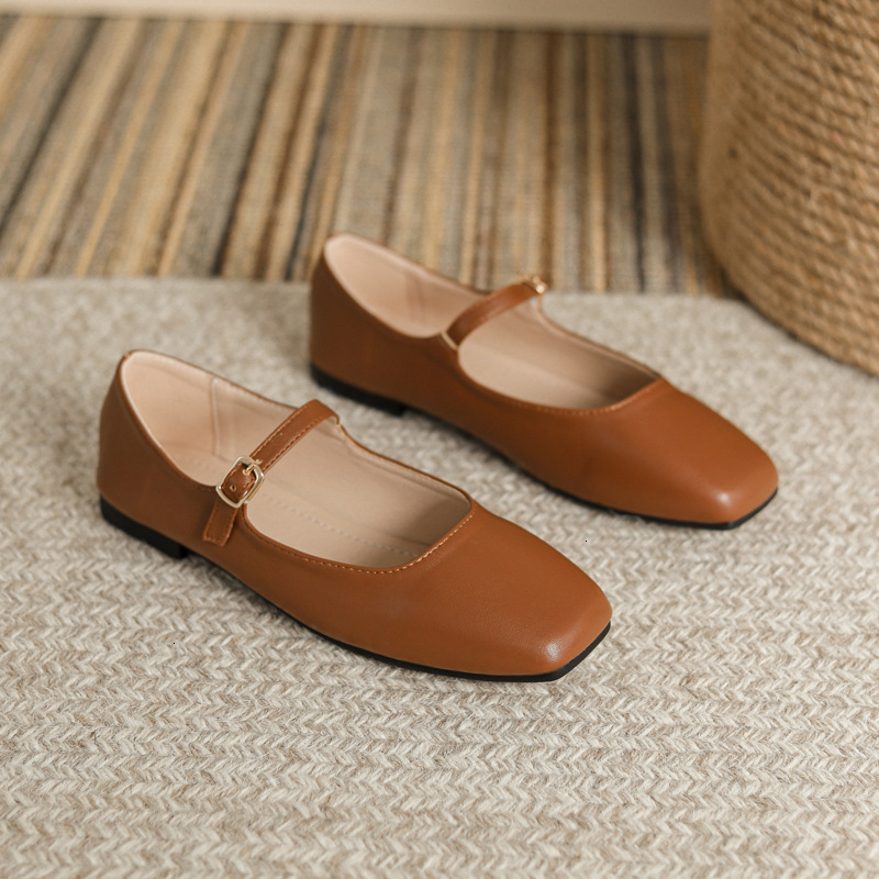 2026 New New Luxury Designer Shoe Athletic Dress Women Ladies Leather High Heel Formal Shoes Ballet 40 Mary Jane Round Toe Womens Flats 240629 Free