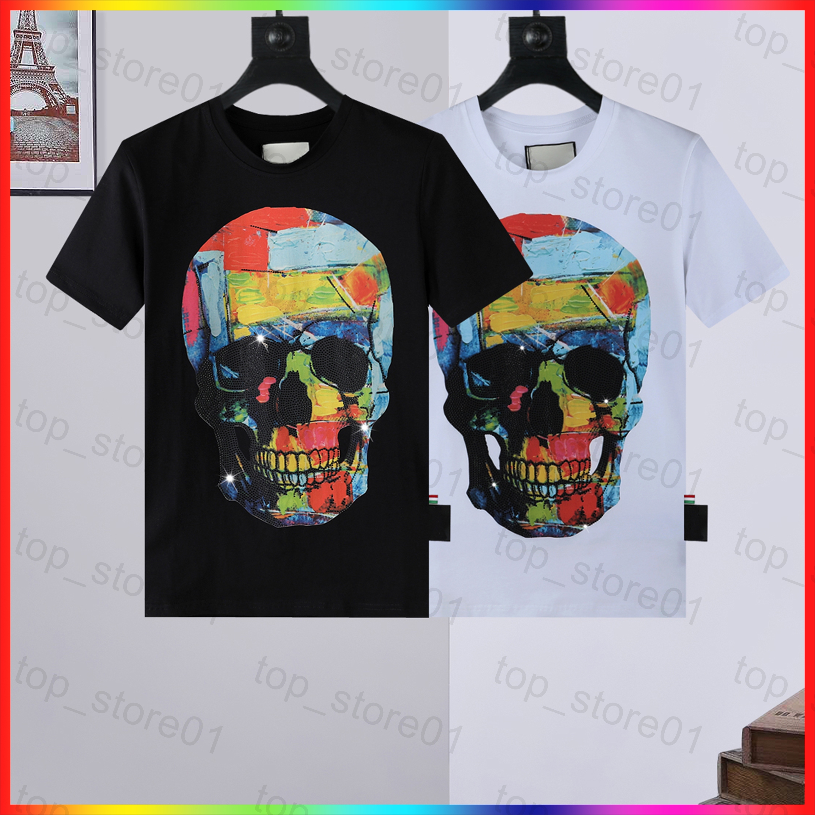 2026 Phillip Plain Men designer PP Skull Diamond T-shirt Short sleeve Dollar Brown bear Brand tee O-Neck high Quality Skulls T Shirt tees summer
