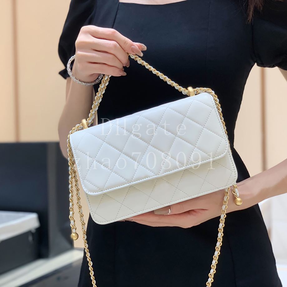 Glossy Lambskin Classic Flap Bag Small size 22cm Luxury Crossbody Bag Designer bag Shoulder Bag mirror quality With box 21AS2649-image-926050189