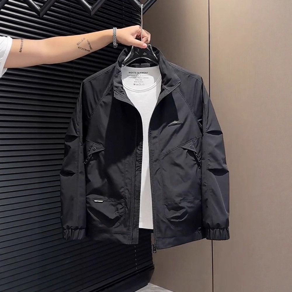 Designer Windproof Jacket Luxury Men's Spring Outdoor Sports 2026 New Fashion Loose Multifunctional Youth Workwear Casual High end Top