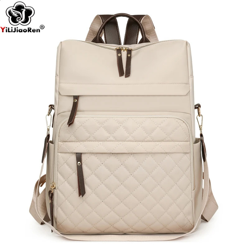 Fashion Plaid Daypack Women Waterproof Nylon Backpack Purse Ladies Large Capacity Book Bag Outdoor Travel Weekend Schoolbags 260613BJ
