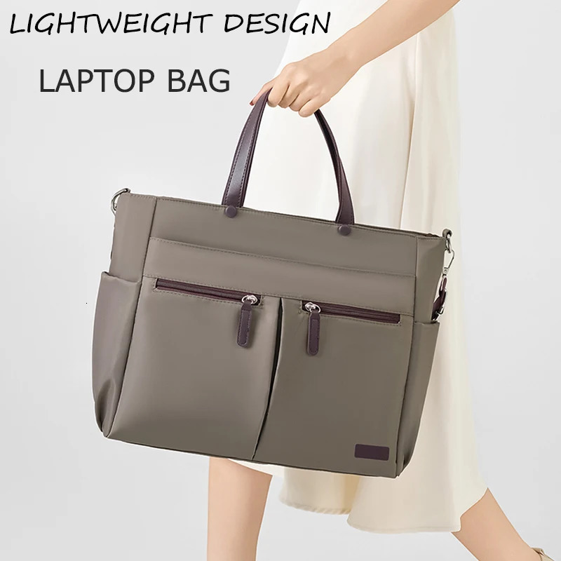 Laptop Bag Nylon casual ladies laptop bag daily commuting briefcase lightweight double main pocket single-shoulder bag 260617BJ