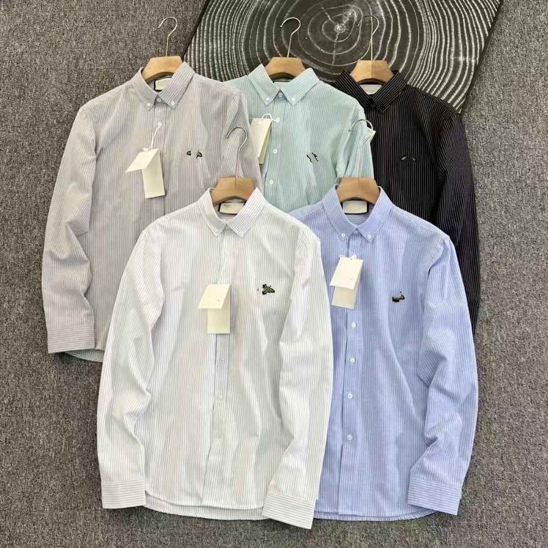 G high-end fashion aesthetic design combined with a fashion-style striped long-sleeved shirt-image-1110995876