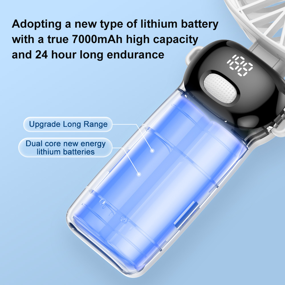 Digital Display Handheld Air Device 4000mAh Long Lasting Silent Outdoor Cool Gadget-image-1110992455