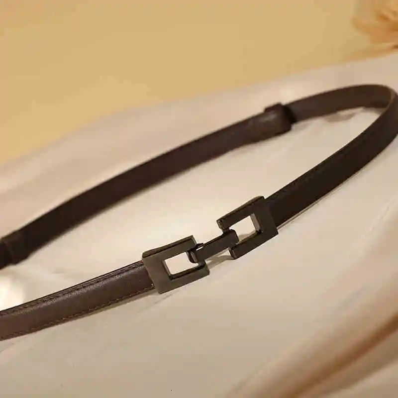 Genuine Leather Thin Belts For Womens Skinny Belts For Dresses Womens Solid Color Alloy Buckle Adjustable Belts For Jeans 260617BJ
