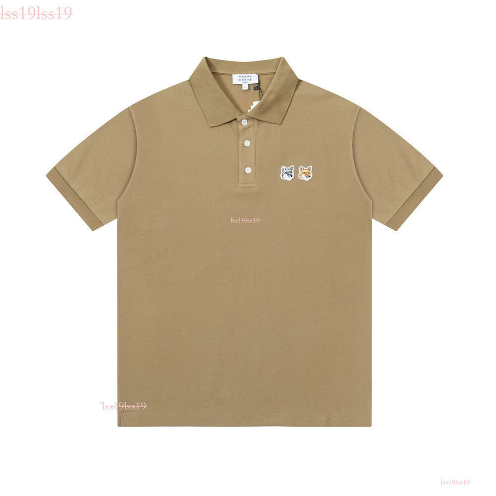 Maison Kitsune Shirt Designer Shirt Business Polo Shirt Men Summer Crew Neck Short Sleeve Polo Shirt Loose Casual Style Embroidery Logo Street Trend