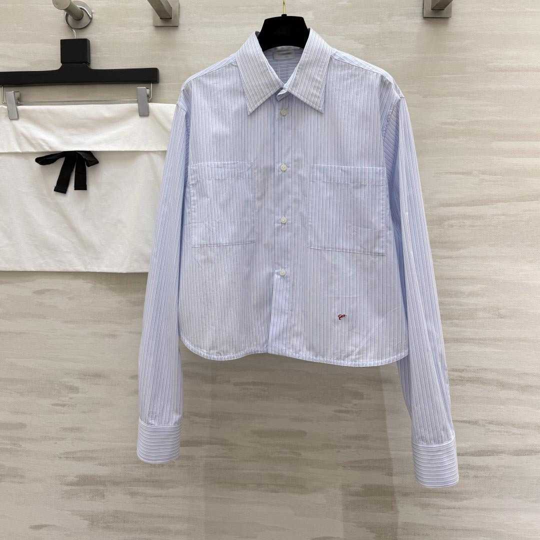 Chemises à rayures pour femmes Blouse Designer Lettre brodée Cardigan Tops Manches longues 260619