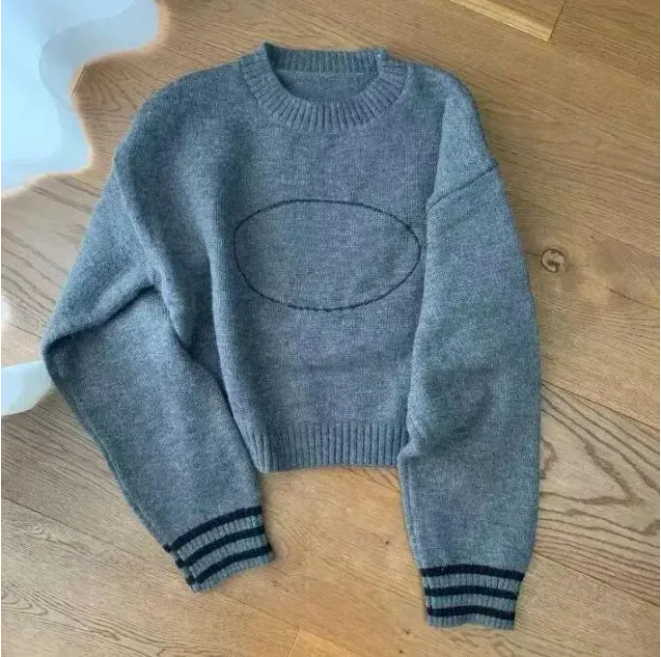 Sweater Sweater Wool Women's Hoodie Autumn Knitted Outdoor Slow Running Loose Women's Long Sleeve Sports Sweater Collar M260804