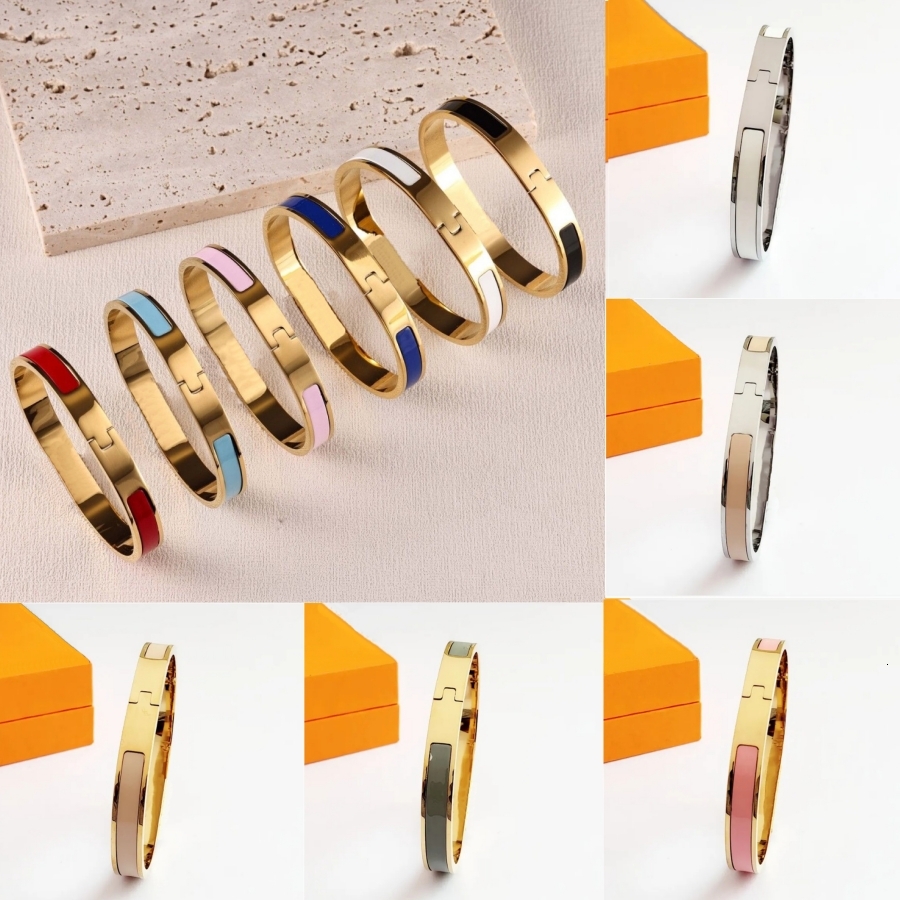 Women Designer Bracelets Men for stack Bangle luxury Jewelry 18k Gold Rose Classic Fashion Open Style Valentines Day Wedding party with box