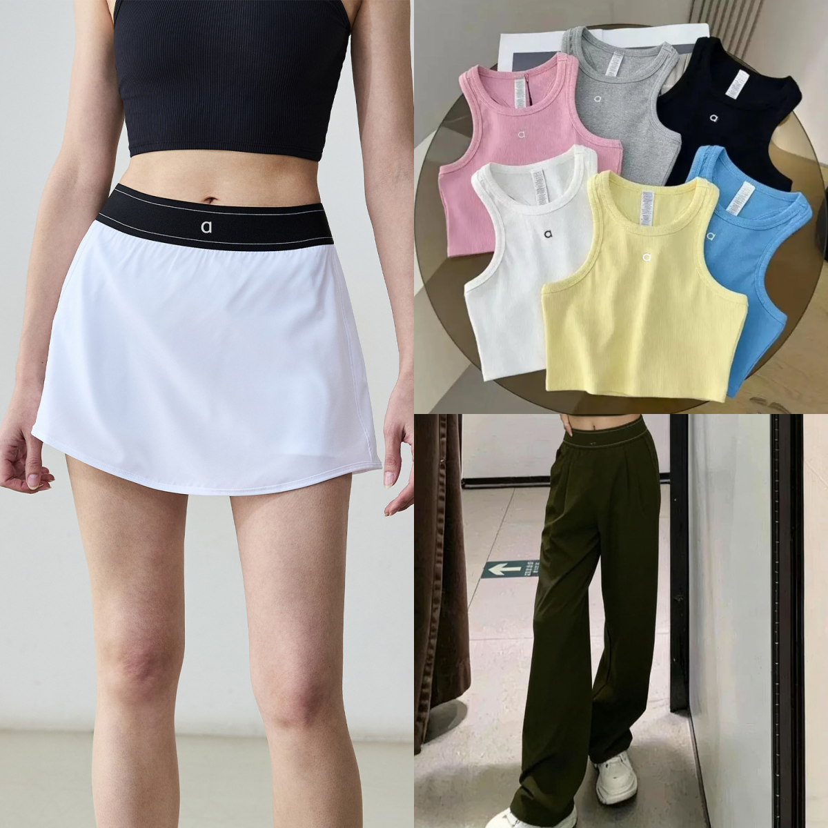 Designer Womens Yoga Tank Sports Vest Bras Top Jogger Pilates Thread Hollow Beauty Back or Quick Drying High Waist Skirts