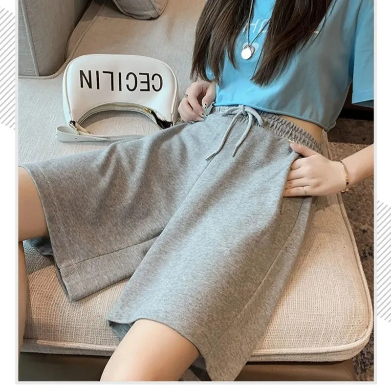 Cotton Summer Wide Leg Shorts for Womens Sports Loose Fit Thin High Waisted Straight Casual 260623