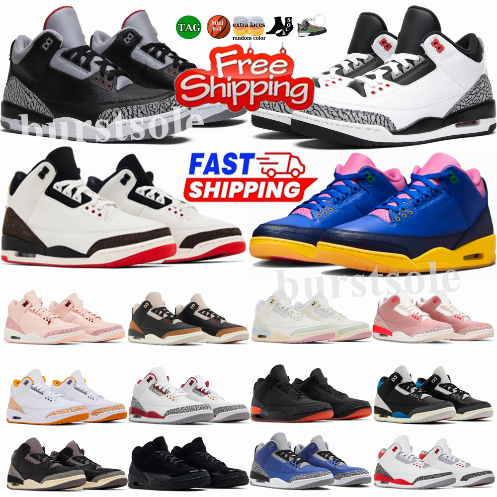 With Box 3 Basketball Shoes 3s Sneakers Sports 2026 More Colors Brazil Orange Citrus Treat Yourself Miami Classic Varsity Royal UNC Fire Red Mens Wo