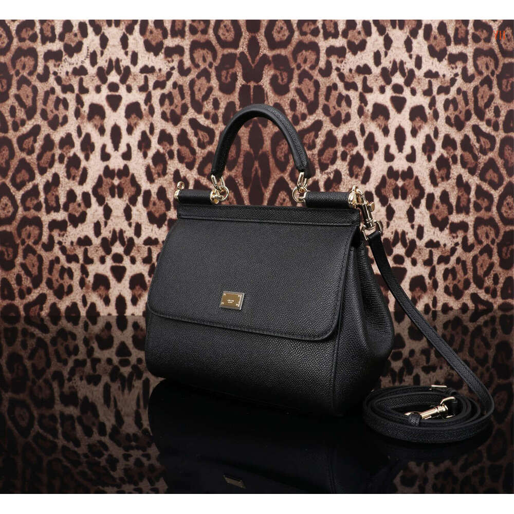 Designer Luxury high quality BB6112 Handbag black Leather Sicily Crystal Shoulder Top Handle Bag size 20*16*8CM 7A Best quality