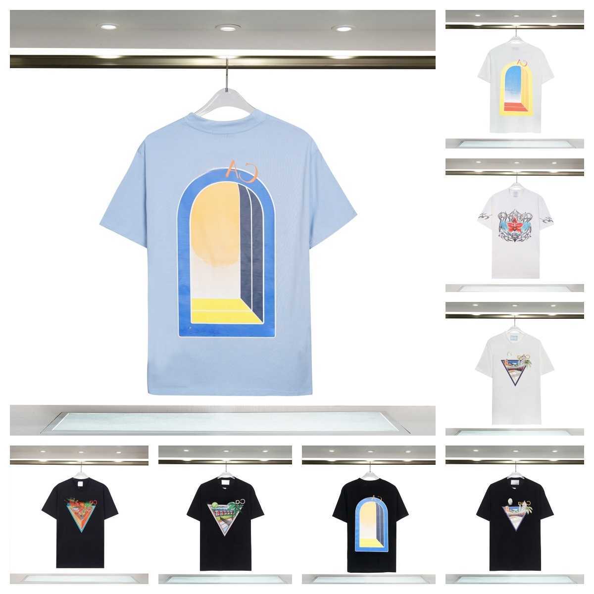 casas shirts Mens Designer Trendy Brand Couples t shirts Graphic Niche Short Sleeved Lace Castle Letter Printed T shirt 58d