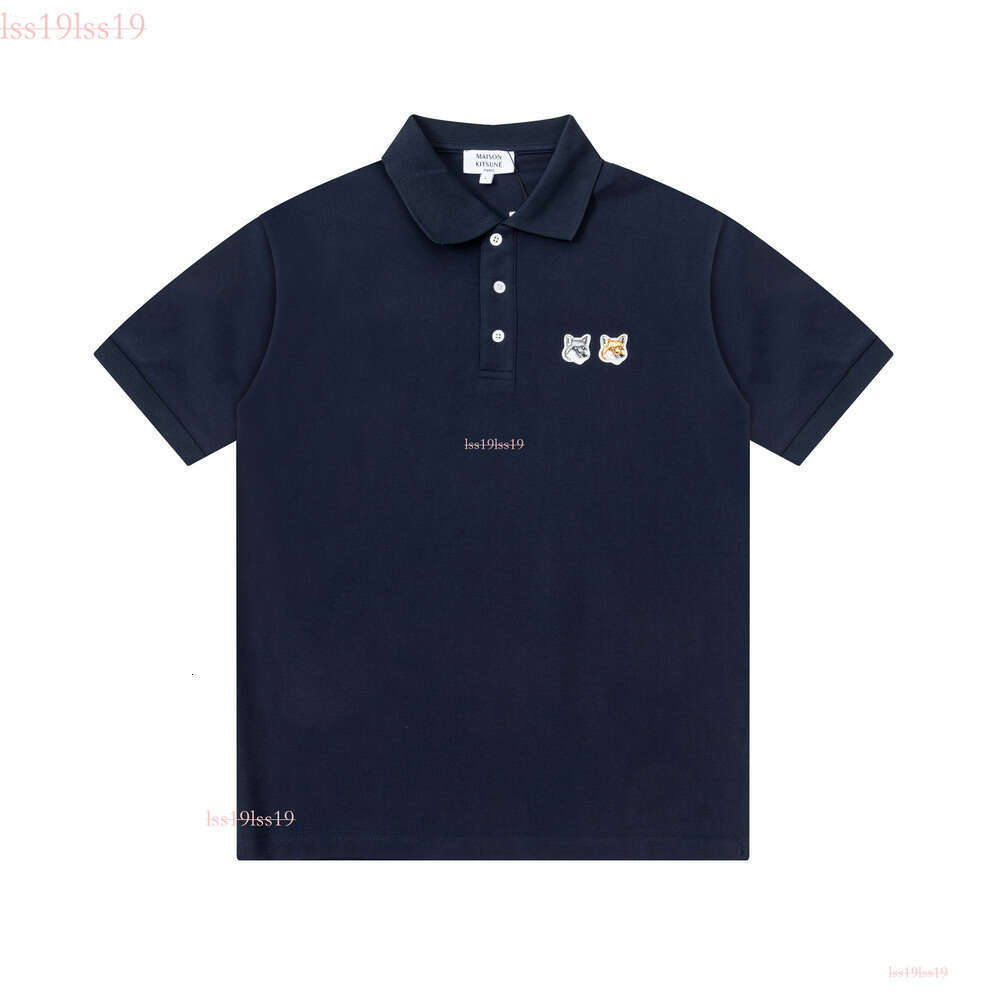 Maison Kitsune Shirt Designer Shirt Business Polo Shirt Men Summer Crew Neck Short Sleeve Polo Shirt Loose Casual Style Embroidery Logo Street Trend