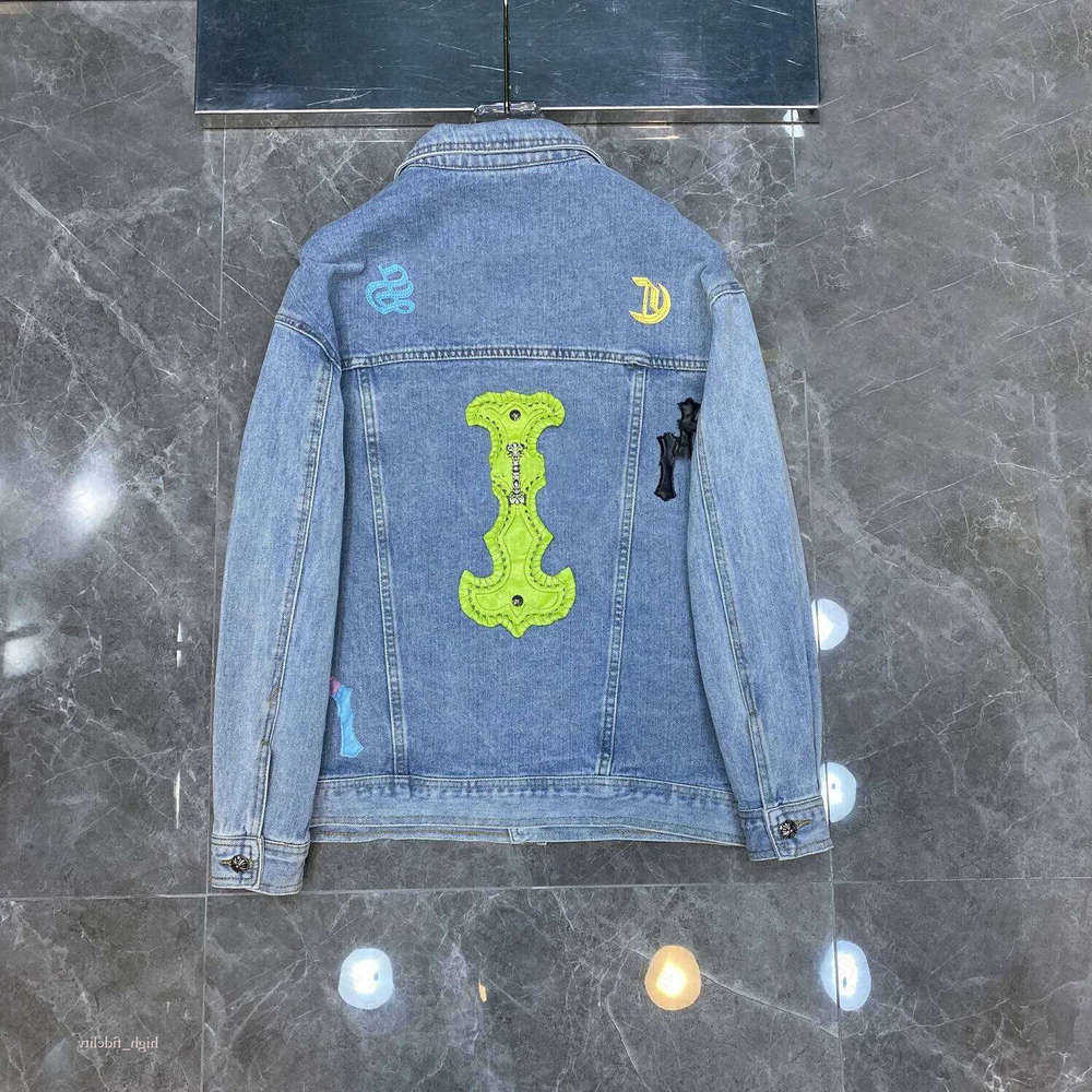 Jeans Jackets Chrome Designer Heartjacket Horse Hip Hop Spring Lapel Fashionable And Casual Breathable Long Sleeved Zipper Sanskrit Cross Winter Jac