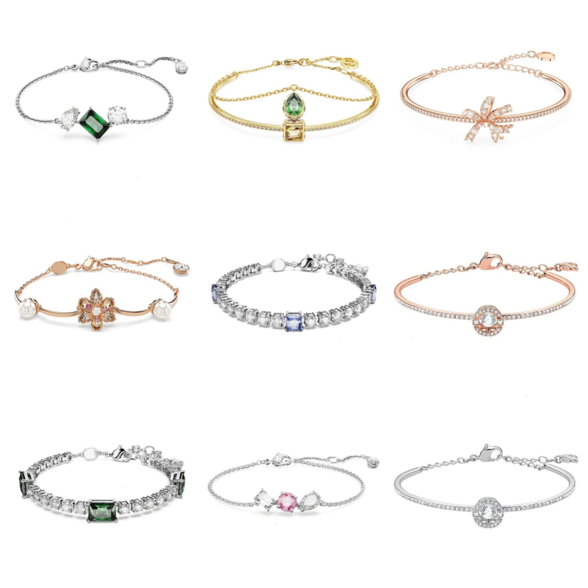 Bracelet à nœud en cristal pour femmes, bracelet à breloques à pompons étincelants, bijoux de créateurs multi-styles réglables, cadeau de Noël po