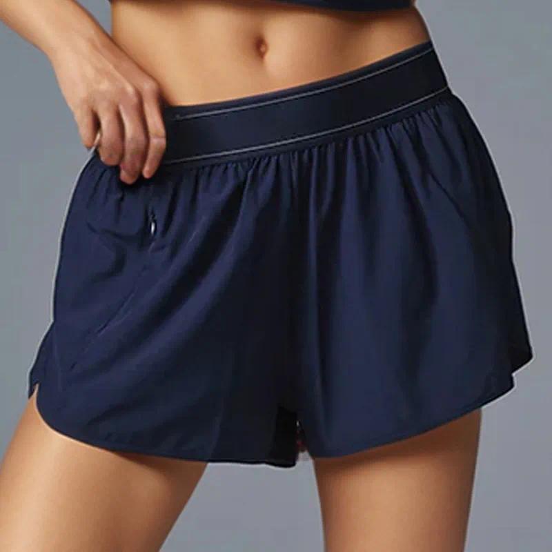 A40 Hot Women Yoga Shorts Outfits With Exercise Fitness Wear Short Pants Girls Running Elastic Pants Sportswear Pockets-image-1111572668