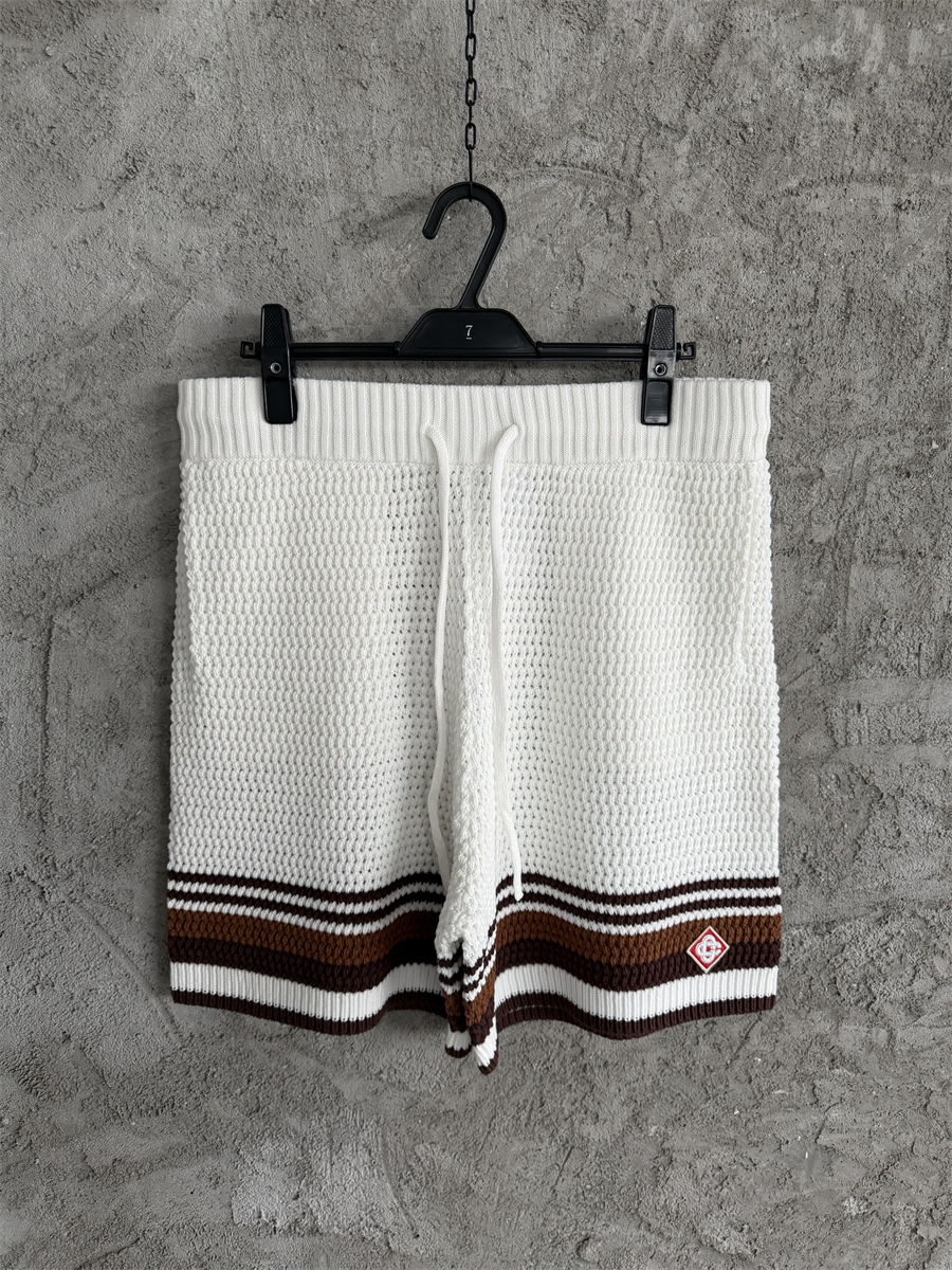 Designer summer men's shorts, neutral style casual pure cotton woven sporty breathable knitted shorts, fitness jogging mesh loose quick-drying