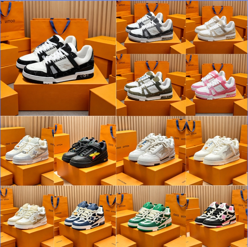 With box 10A Designer Sneakers low Luxury Skate Sneaker Mens Trainers Casual Runner Shoe Outdoor Leather Flower Skates Women Men skate Tennis Sho-image-999274851