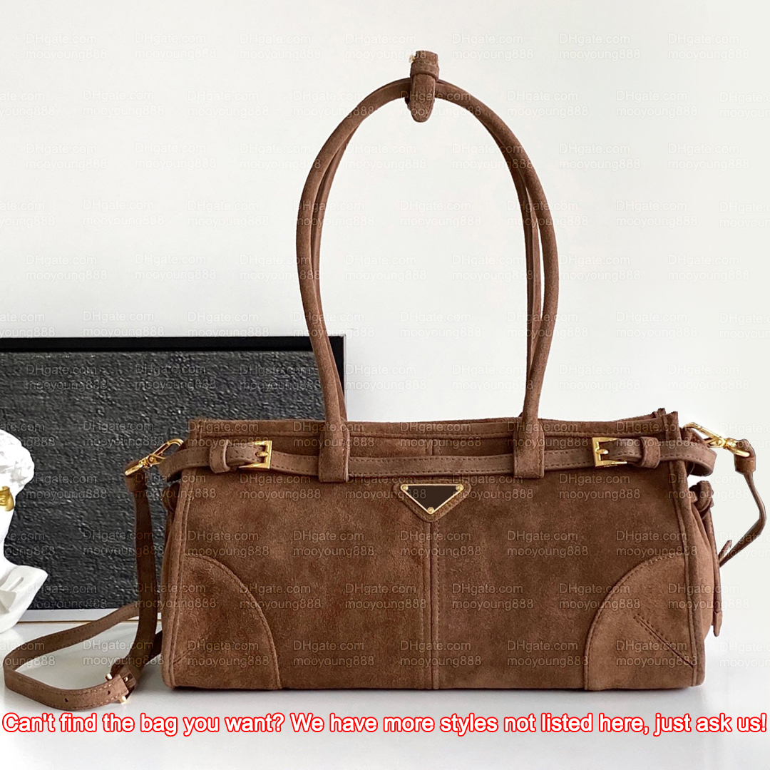 12A Upgrade Mirror Quality Designer Bonnie Bag 32cm Medium Suede Handbags for Women Luxury Shoulder Bag Brown Crossbody Purse with Strap 1BA426