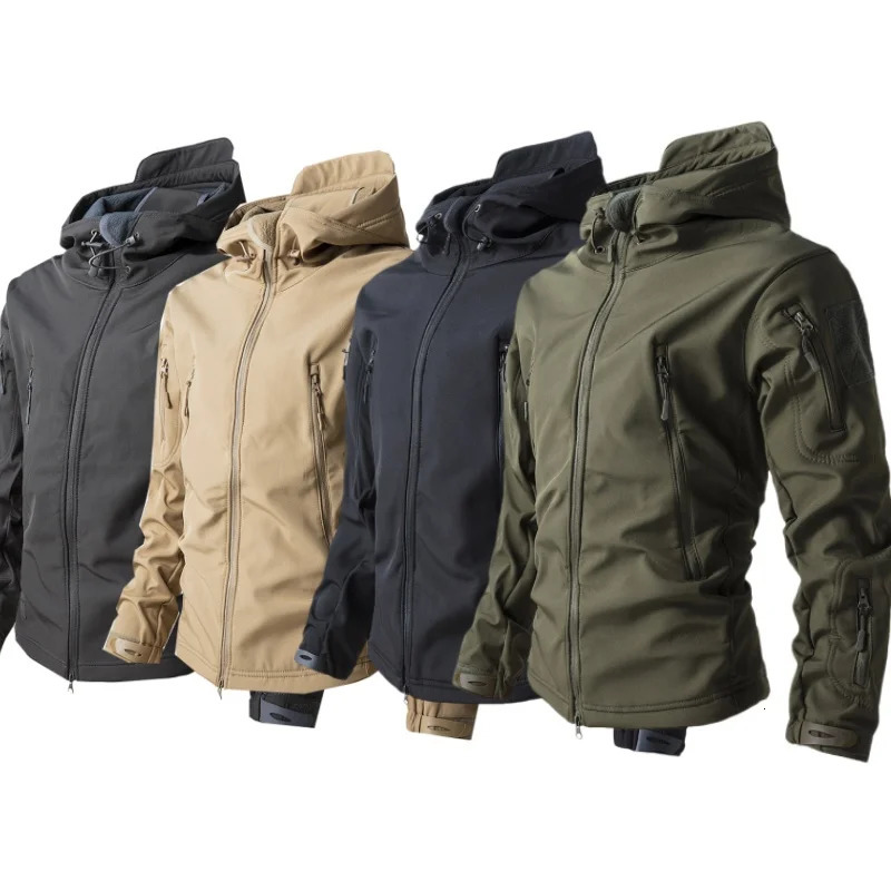 Mens Sharkskin Softshell Jacket Tactical Windproof Waterproof Jacket Mens Hooded CoatMens Sports Waterproof Jacket 260617BJ