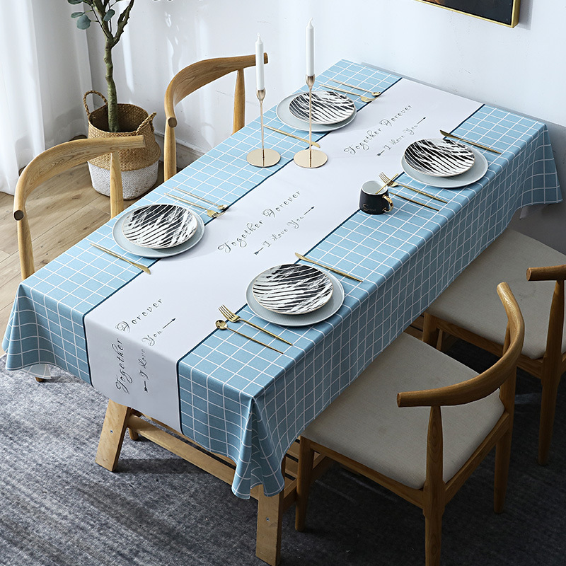 YL-38825 Custom Waterproof, Oil-proof, Wash-Free Rectangular Tablecloth for Home Use, Dining Table Cloth, Coffee Table Cloth, PVC Table Runner-image-1111185396