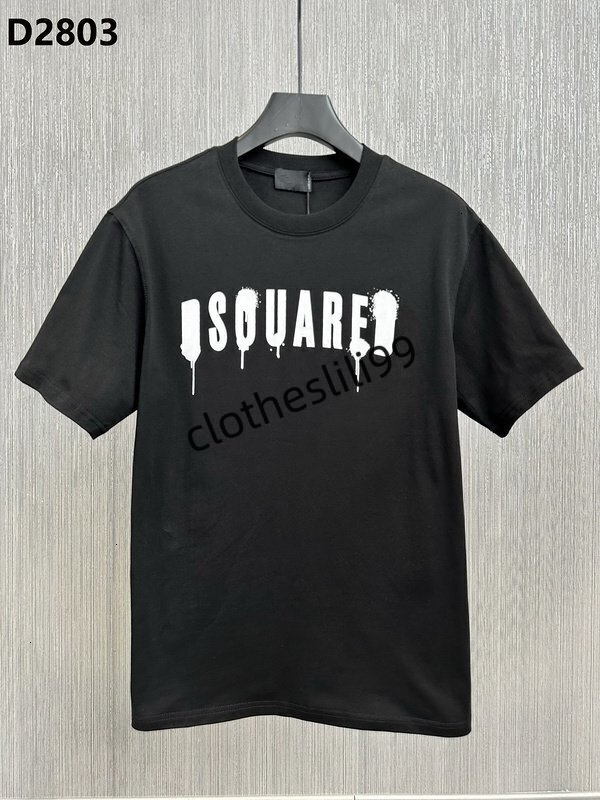 Dsquaredly camicia D2 graphic tee estate uomo e donna magliette in cotone uomo casual lusso magliette a manica corta dsqauring2 maglietta designer d