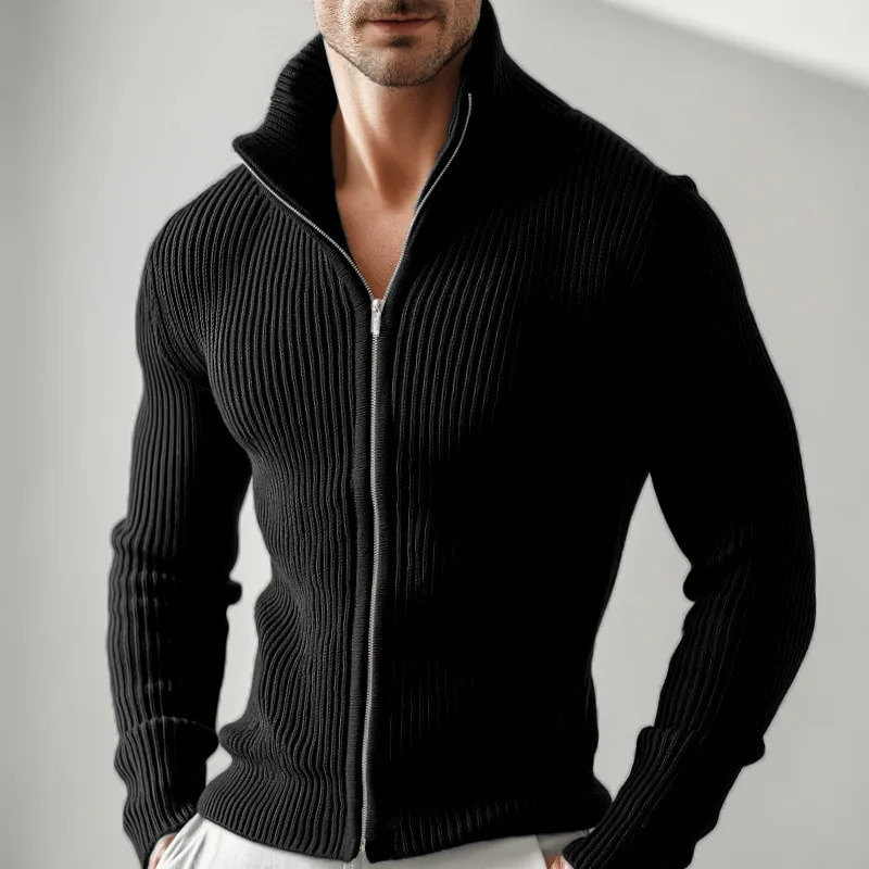 The autumn and winter zipper jackets for men loose casual cardigans solidcolor tops are trendy 260617