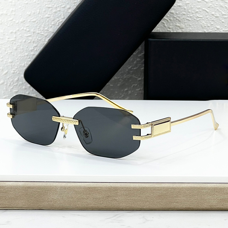 Designer Sunglasses Men Fashion Frameless Metal Legs VE2274 Luxury Sunglasses for Women Outdoor UV Protective Glasses Case Geometric