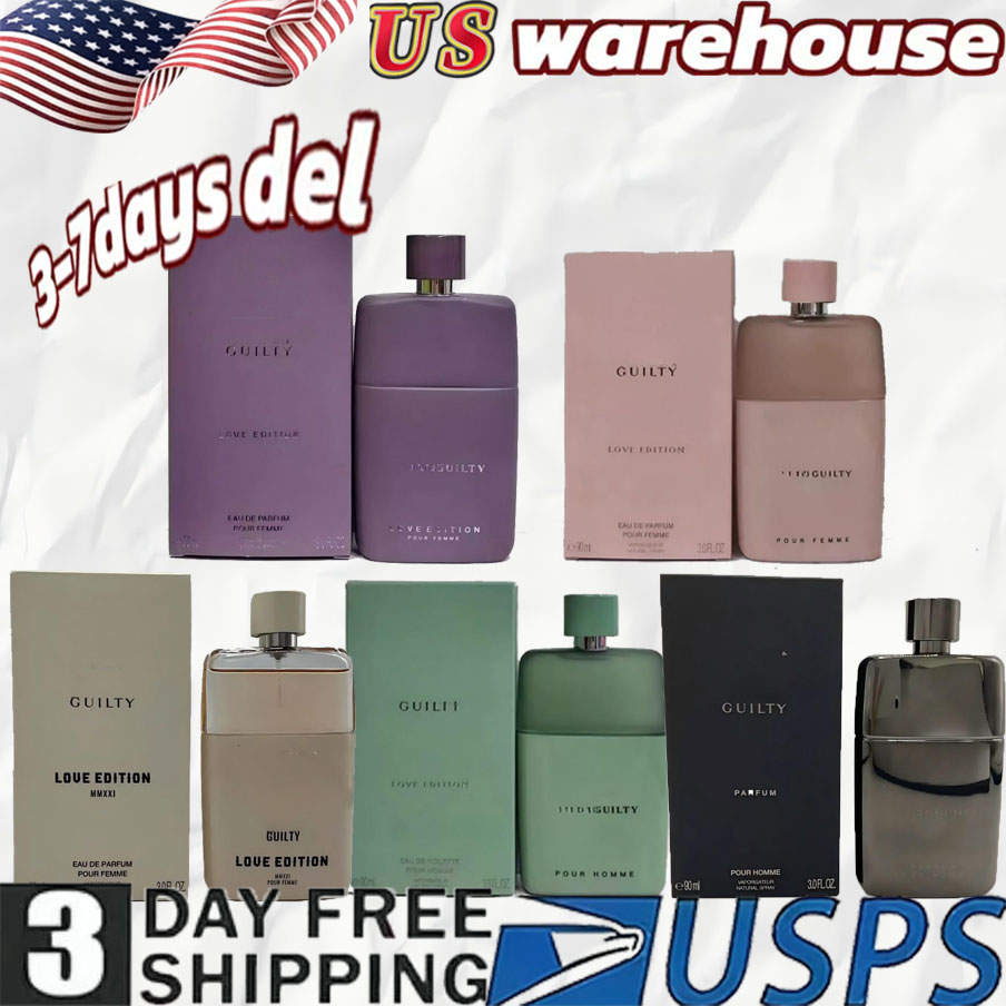 GG Men's Women's Designer Perfumes USA 3 7 days delivery GUILTY Cologne Men and Women Perfume 90ml High end designer durable mild fragranc