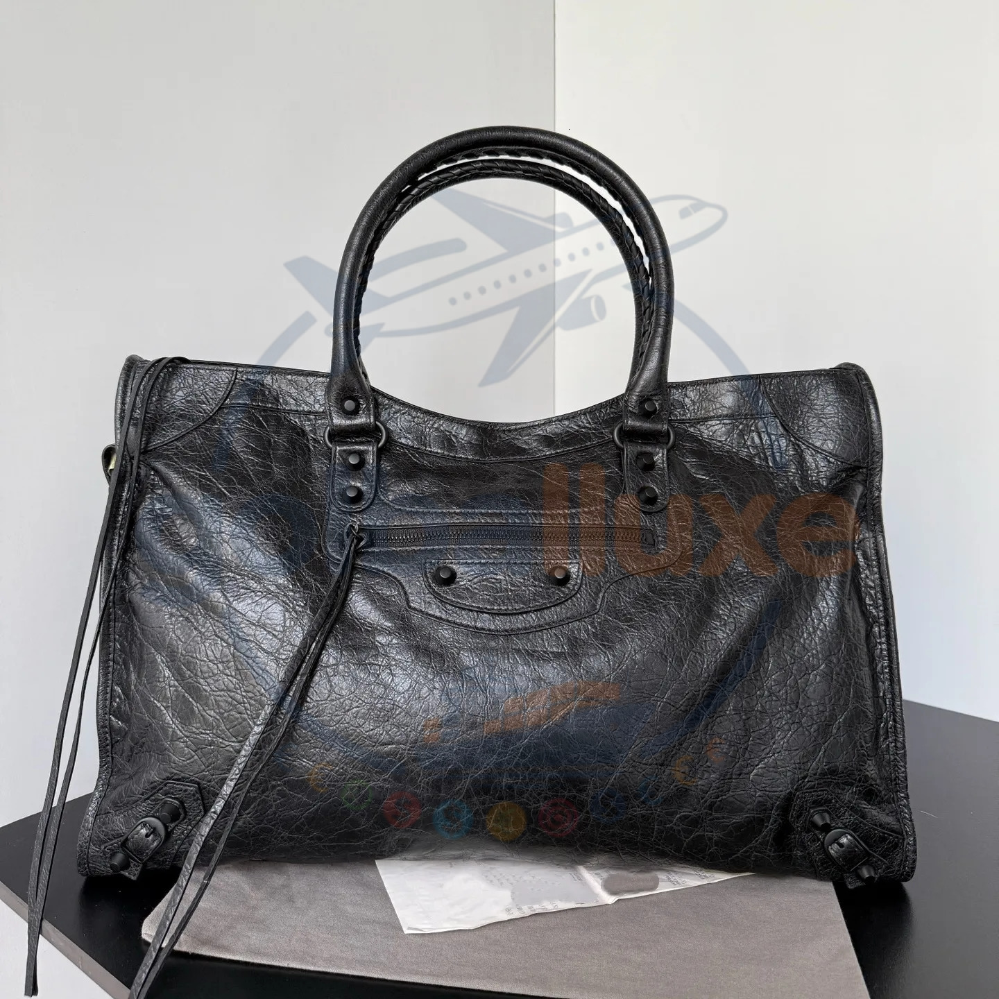 2026 le city mirror quality designer large capacity tote bags real lambskin leather men women handbag matte hardware black shoulder bag handbags