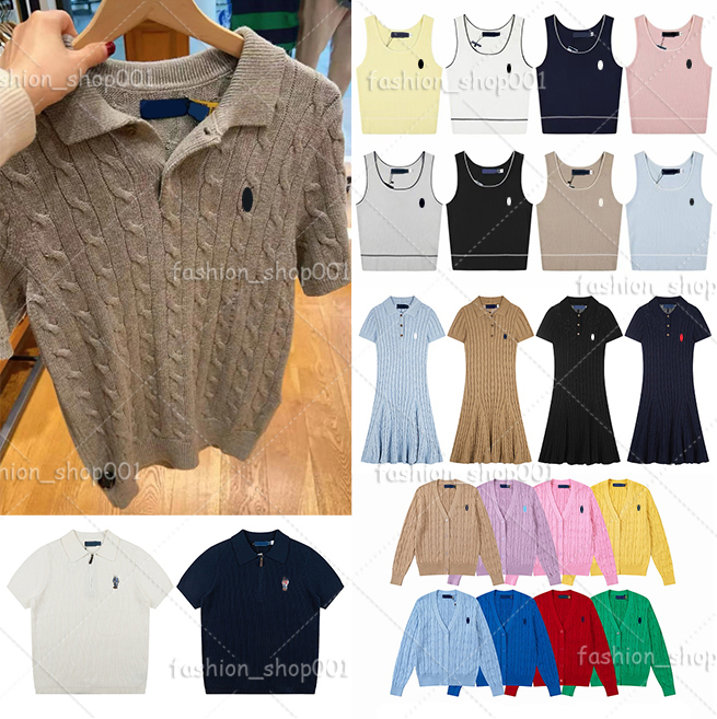Raplhs Lauent Polo womens Knits dress Short-sleeved sweater horse Embroidery Designer women sweater tees Casual Knits Classics womens Knitted candy