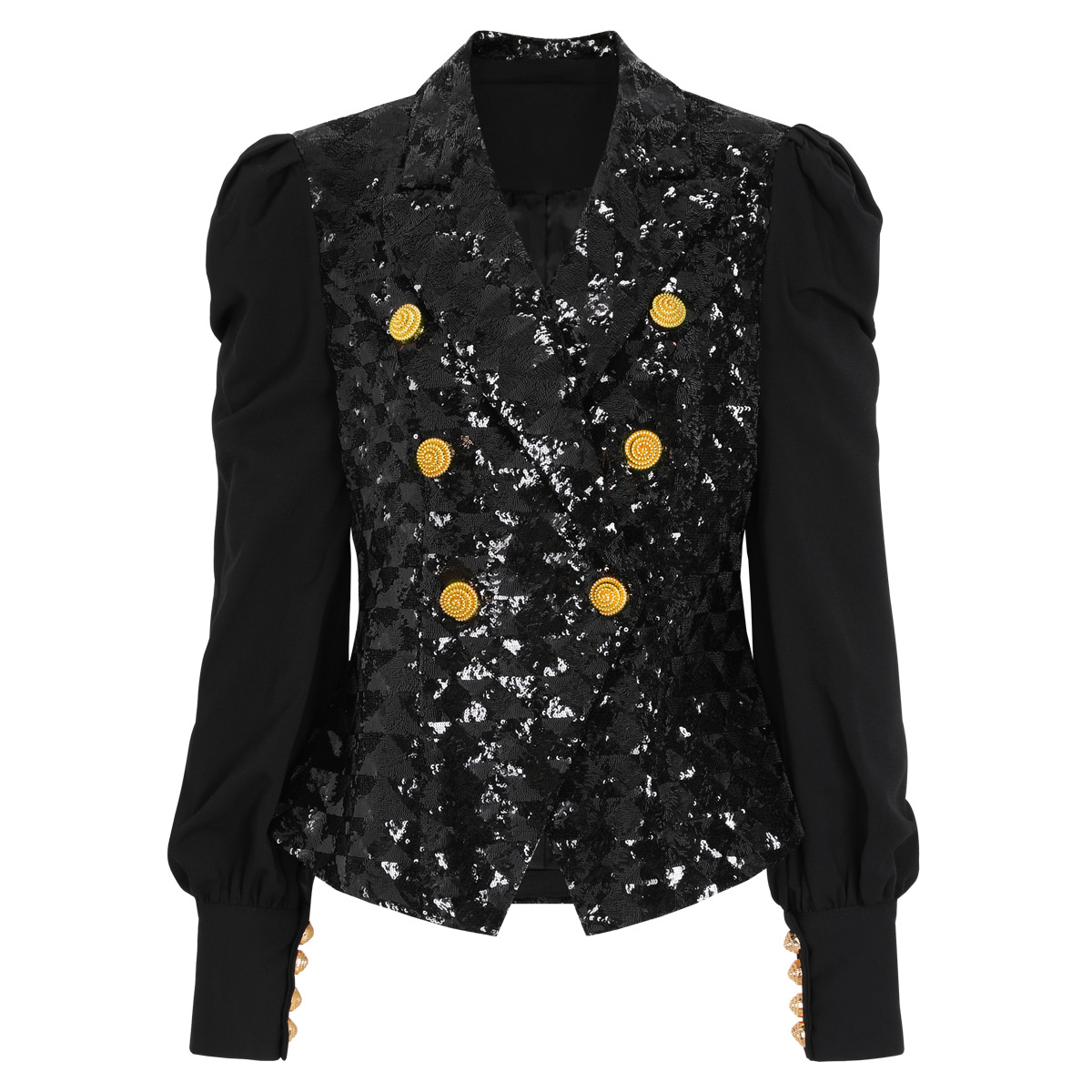 New Classic Style Original Design Women's Blazer Double-Breasted Blazers Coat Outwear Sequins 2630