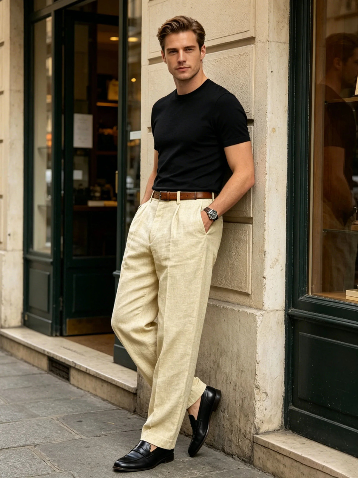Mens Formal Linen Summer Pants Straight Tube Solid Color Comfortable Breathable Business Fashion Basic Style Trousers 260618banjia