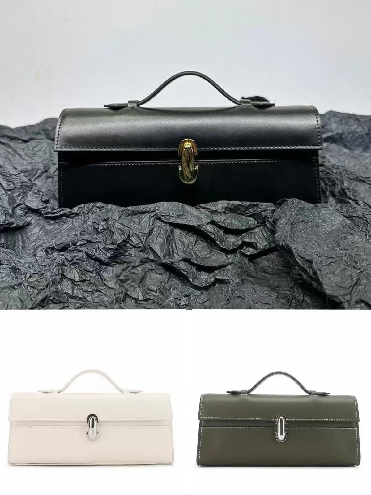 TOP Evening Bags Savette Suede Smooth Leather bag Handbag symmetry Retro Clutch Bag Stance Stand Handheld Clamshell Wallet Pattern Messenger Single