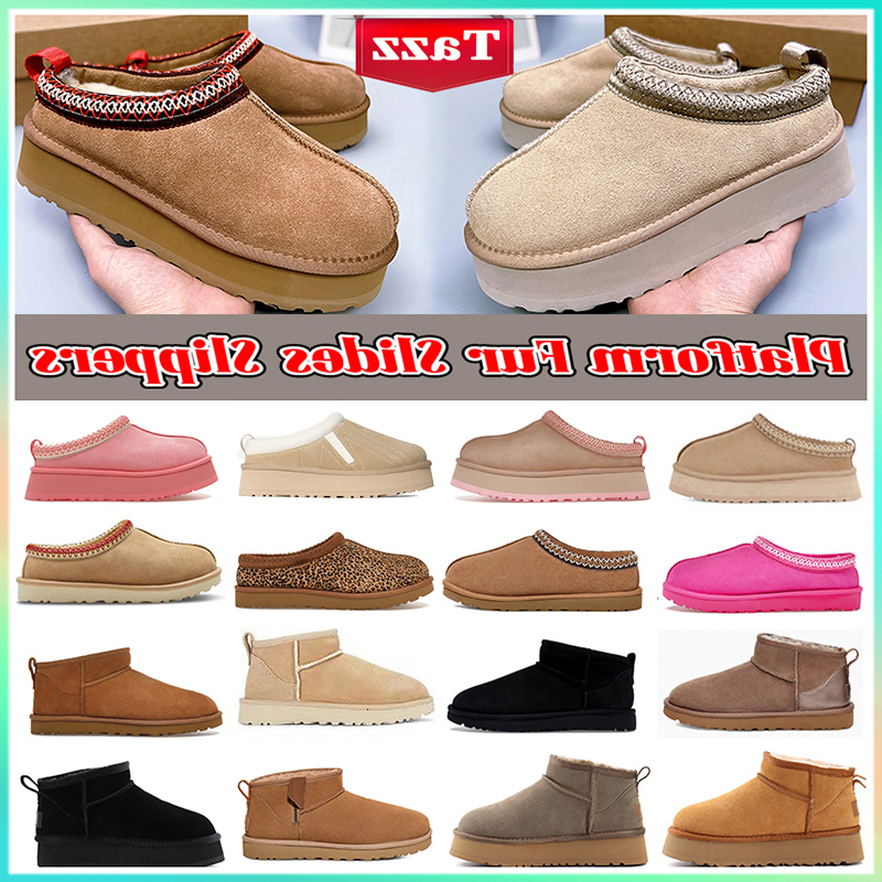2026 New New Designer Shoe Slide Tasman Slippers Tazz Mustard Seed Fur Sandal Slides Micro Slipper Classic Ultra Mini Platform Boot LTHR Regen Suede