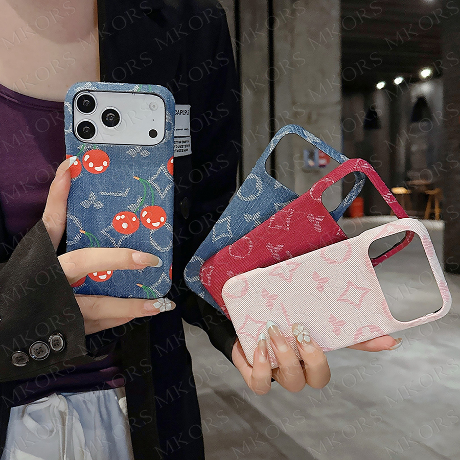 Designer Jeans Cloth Phone Case for iPhone 17 Pro Max Air 16 E 15 14 13 Mini 12 11 X Xs Xr 8 Plus Floral Luxury Hard Cover Samsung S26 Ultra S25 Gal