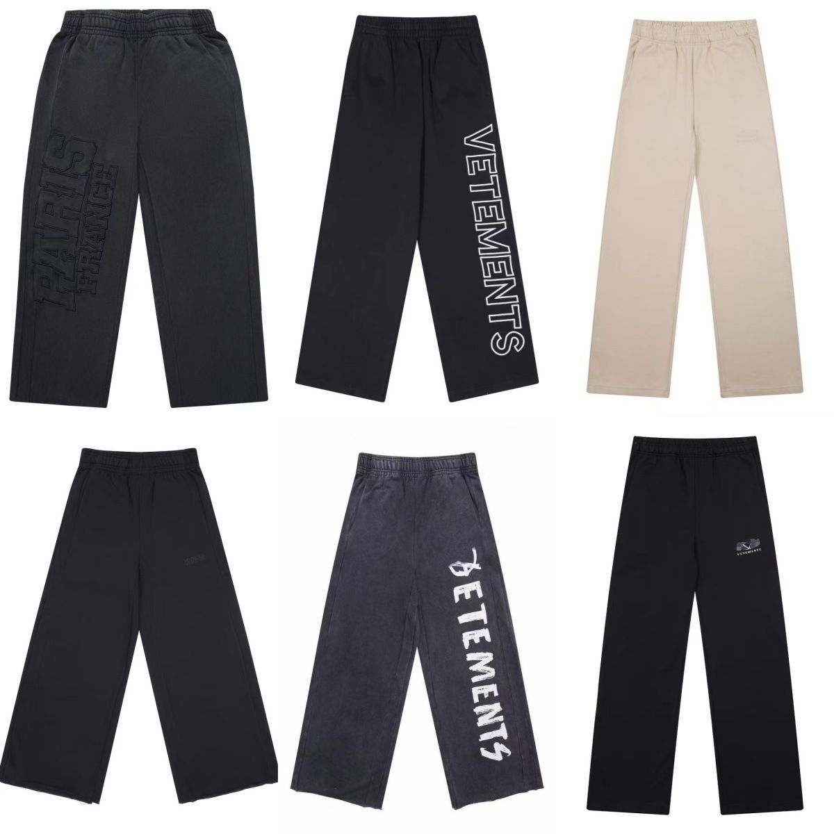 mens pants 26ss New VTM European trendy brand embroidered lettering trend signature oversized baggy sweatpants long sweat pants for men women casual