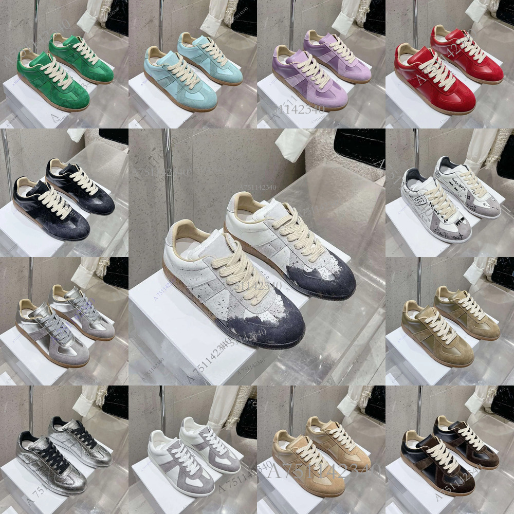 margela Sneakers replicaing german MM6 army gum gats Trainer paint Trainers gat Sneaker black grey white painter nude patent Outdoor leisure style t