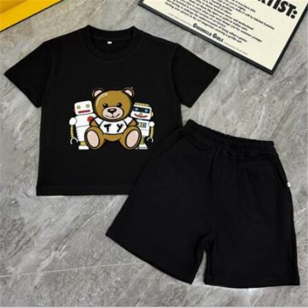 High-Quality Kids Clothing Sets Summer Letters Print Tracksuit Children's Sportsuit Boy Girls T-shirt Top +Shorts Two-piece Suit Designer Casua