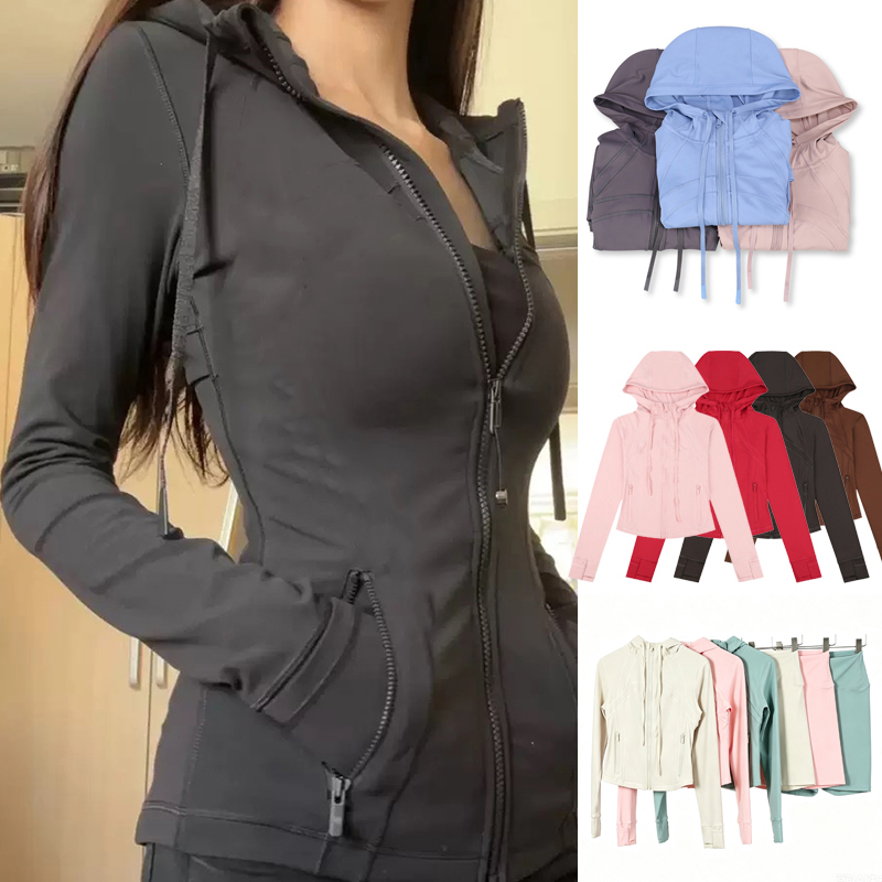 Designer 2CS Gym Set Hooded Jacket Shorts Set Fitness Workout Clothes Women High Waist Leggings Flare Pants Zip Up Coat Elastic Sportswear Outfit-image-1107485300