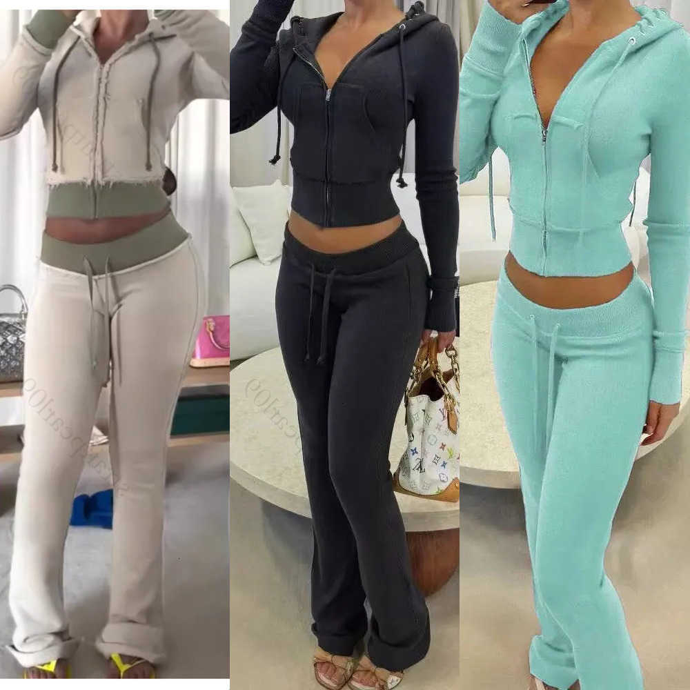 Women hoodie Outfit Winter Trend Elegant Warm Suit Vintage Sports classic trend designer Trouser Sets Hidden Cult Cardigan hidden cult Tracksuit 4a7
