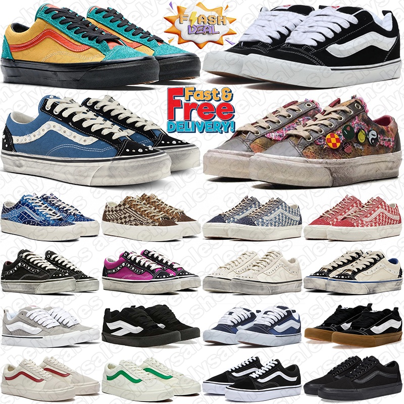 free shipping vansneaker vansold vansknu knu shoes old skools vanspearlized designer pearlized sneakers pearl mens trainers women men casual walk-image-924232080